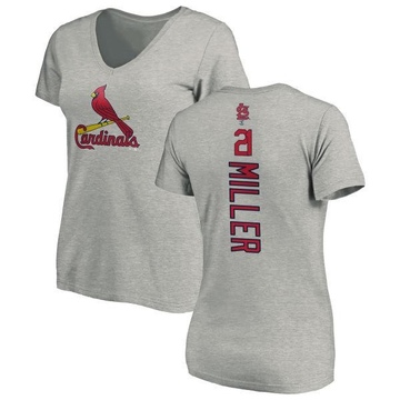 Women's St. Louis Cardinals Andrew Miller ＃21 Backer Slim Fit T-Shirt Ash