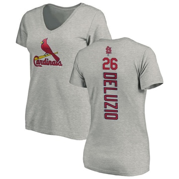 Women's St. Louis Cardinals Ben DeLuzio ＃26 Backer Slim Fit T-Shirt Ash