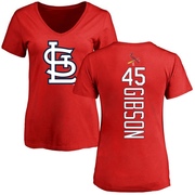 Women's St. Louis Cardinals Bob Gibson ＃45 Backer Slim Fit T-Shirt - Red