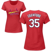 Women's St. Louis Cardinals Brandon Crawford ＃35 Roster Name & Number T-Shirt - Red