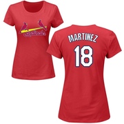 Women's St. Louis Cardinals Carlos Martinez ＃18 Roster Name & Number T-Shirt - Red