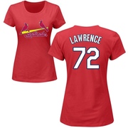 Women's St. Louis Cardinals Casey Lawrence ＃72 Roster Name & Number T-Shirt - Red