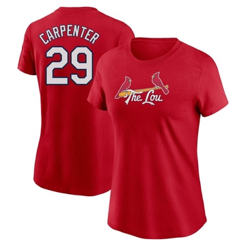 Women's St. Louis Cardinals Chris Carpenter ＃29 2024 City Connect Fuse Name & Number T-Shirt - Red