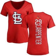 Women's St. Louis Cardinals Chris Carpenter ＃29 Backer Slim Fit T-Shirt - Red