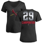 Women's St. Louis Cardinals Chris Carpenter ＃29 Midnight Mascot V-Neck T-Shirt - Black