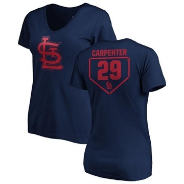 Women's St. Louis Cardinals Chris Carpenter ＃29 RBI Slim Fit V-Neck T-Shirt - Navy