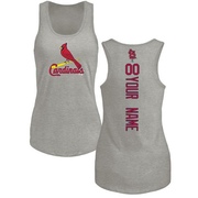 Women's St. Louis Cardinals Custom ＃00 Backer Tank Top Ash