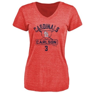 Women's St. Louis Cardinals Dylan Carlson ＃3 Base Runner T-Shirt - Red