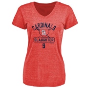 Women's St. Louis Cardinals Enos Slaughter ＃9 Base Runner T-Shirt - Red