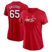 Women's St. Louis Cardinals Giovanny Gallegos ＃65 2024 City Connect Fuse Name & Number T-Shirt - Red