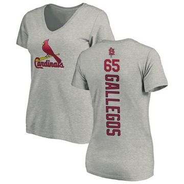 Women's St. Louis Cardinals Giovanny Gallegos ＃65 Backer Slim Fit T-Shirt Ash