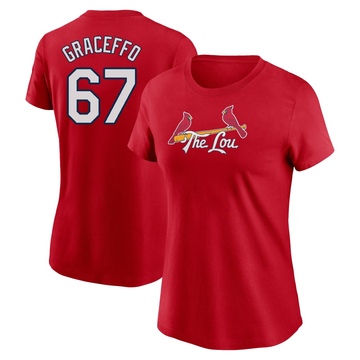 Women's St. Louis Cardinals Gordon Graceffo ＃67 2024 City Connect Fuse Name & Number T-Shirt - Red