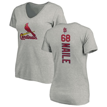 Women's St. Louis Cardinals James Naile ＃68 Backer Slim Fit T-Shirt Ash