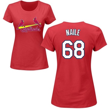 Women's St. Louis Cardinals James Naile ＃68 Roster Name & Number T-Shirt - Red