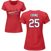 Women's St. Louis Cardinals Jared Young ＃25 Roster Name & Number T-Shirt - Red