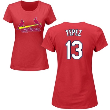 Women's St. Louis Cardinals Juan Yepez ＃13 Roster Name & Number T-Shirt - Red