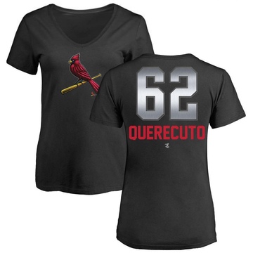 Women's St. Louis Cardinals Juniel Querecuto ＃62 Midnight Mascot V-Neck T-Shirt - Black