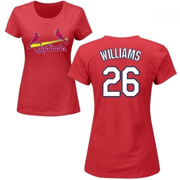 Women's St. Louis Cardinals Justin Williams ＃26 Roster Name & Number T-Shirt - Red