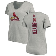 Women's St. Louis Cardinals Ken Boyer ＃14 Backer Slim Fit T-Shirt Ash