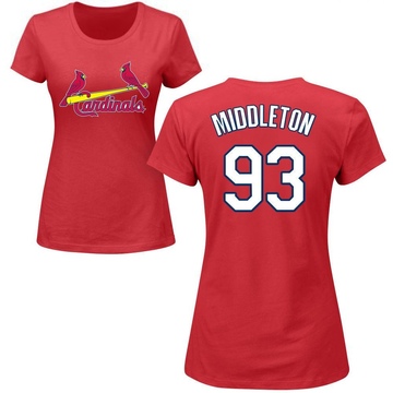 Women's St. Louis Cardinals Keynan Middleton ＃93 Roster Name & Number T-Shirt - Red