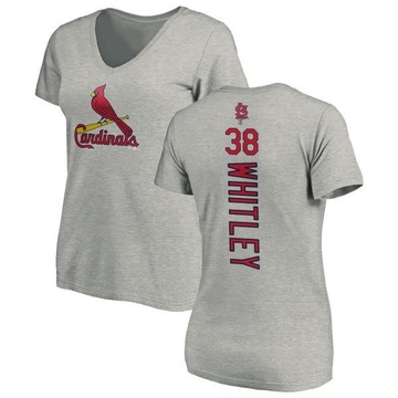 Women's St. Louis Cardinals Kodi Whitley ＃38 Backer Slim Fit T-Shirt Ash