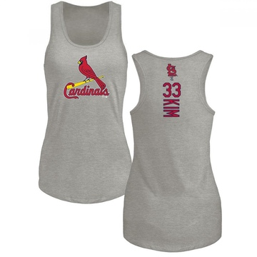 Women's St. Louis Cardinals Kwang Hyun Kim ＃33 Backer Tank Top Ash