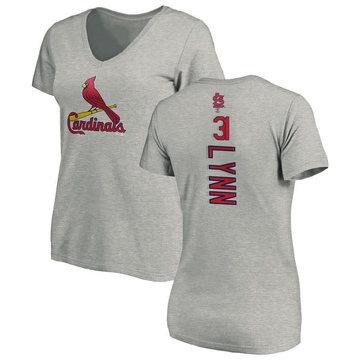 Women's St. Louis Cardinals Lance Lynn ＃31 Backer Slim Fit T-Shirt Ash