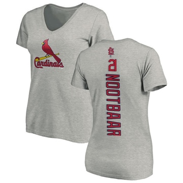 Women's St. Louis Cardinals Lars Nootbaar ＃21 Backer Slim Fit T-Shirt Ash