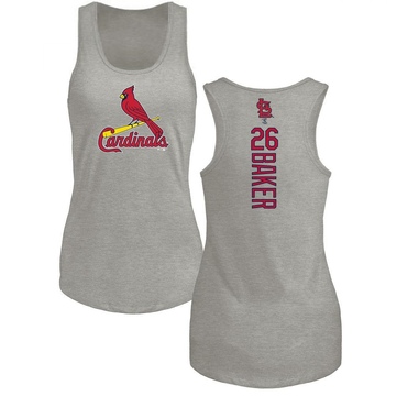 Women's St. Louis Cardinals Luken Baker ＃26 Backer Tank Top Ash