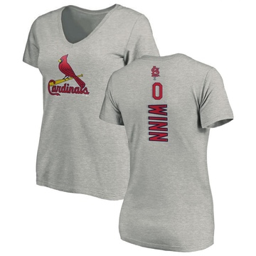 Women's St. Louis Cardinals Masyn Winn ＃0 Backer Slim Fit T-Shirt Ash