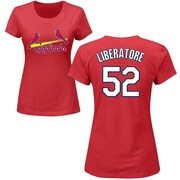 Women's St. Louis Cardinals Matthew Liberatore ＃52 Roster Name & Number T-Shirt - Red