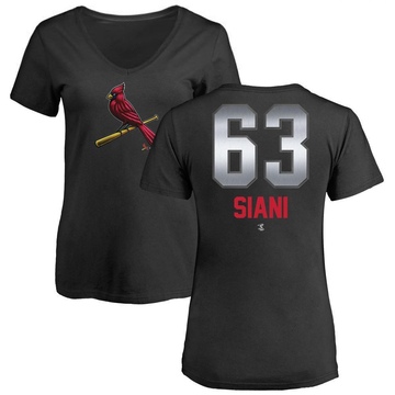 Women's St. Louis Cardinals Michael Siani ＃63 Midnight Mascot V-Neck T-Shirt - Black