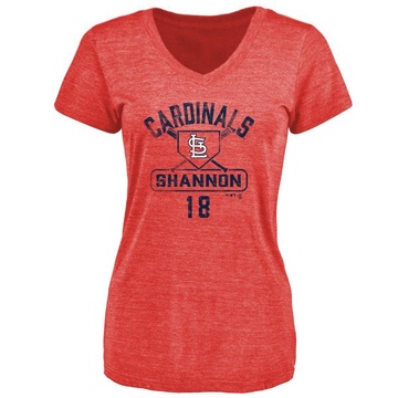 Women's St. Louis Cardinals Mike Shannon ＃18 Base Runner T-Shirt - Red