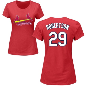 Women's St. Louis Cardinals Nick Robertson ＃29 Roster Name & Number T-Shirt - Red