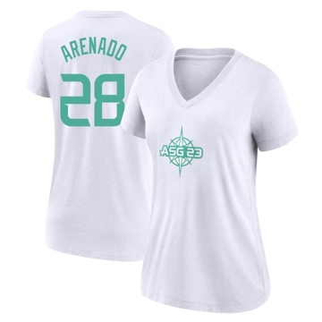 Women's St. Louis Cardinals Nolan Arenado ＃28 Game 2023 All-Star Name & Number T-Shirt - White