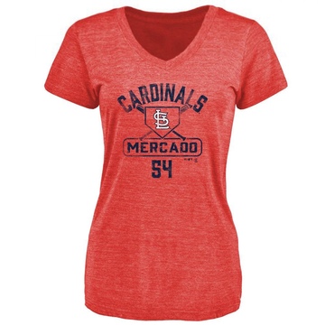 Women's St. Louis Cardinals Oscar Mercado ＃54 Base Runner T-Shirt - Red