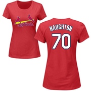 Women's St. Louis Cardinals Packy Naughton ＃70 Roster Name & Number T-Shirt - Red