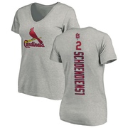 Women's St. Louis Cardinals Red Schoendienst ＃2 Backer Slim Fit T-Shirt Ash