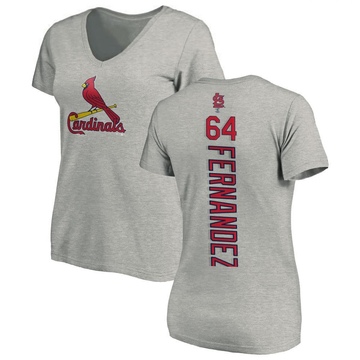 Women's St. Louis Cardinals Ryan Fernandez ＃64 Backer Slim Fit T-Shirt Ash