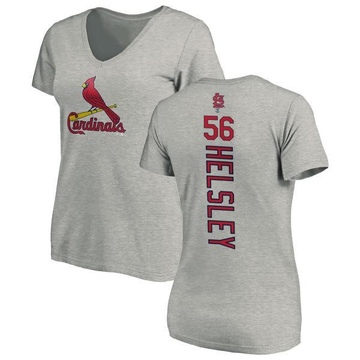 Women's St. Louis Cardinals Ryan Helsley ＃56 Backer Slim Fit T-Shirt Ash