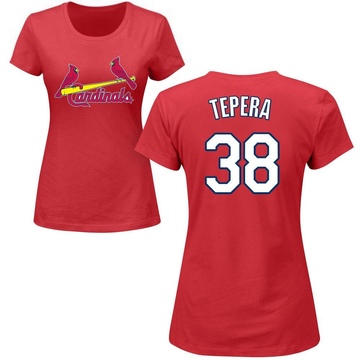 Women's St. Louis Cardinals Ryan Tepera ＃38 Roster Name & Number T-Shirt - Red