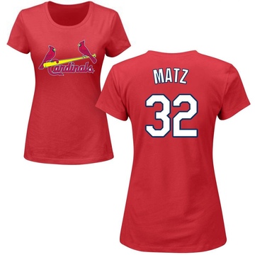 Women's St. Louis Cardinals Steven Matz ＃32 Roster Name & Number T-Shirt - Red