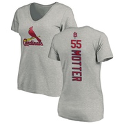 Women's St. Louis Cardinals Taylor Motter ＃55 Backer Slim Fit T-Shirt Ash