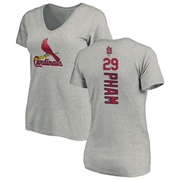 Women's St. Louis Cardinals Tommy Pham ＃29 Backer Slim Fit T-Shirt Ash