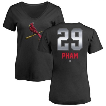 Women's St. Louis Cardinals Tommy Pham ＃29 Midnight Mascot V-Neck T-Shirt - Black