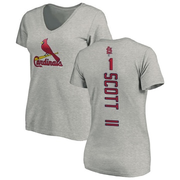 Women's St. Louis Cardinals Victor Scott II ＃11 Backer Slim Fit T-Shirt Ash