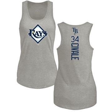 Women's Tampa Bay Rays Aaron Civale ＃34 Backer Tank Top Ash