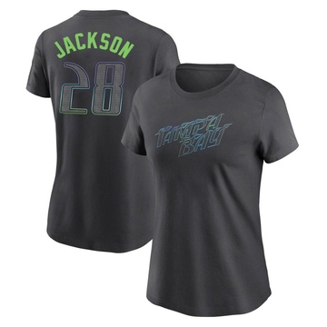 Women's Tampa Bay Rays Alex Jackson ＃28 2024 City Connect T-Shirt - Charcoal