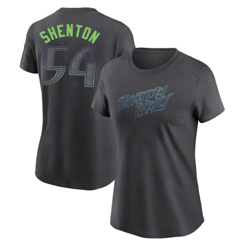 Women's Tampa Bay Rays Austin Shenton ＃54 2024 City Connect T-Shirt - Charcoal