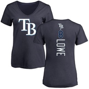 Women's Tampa Bay Rays Brandon Lowe ＃8 Backer Slim Fit T-Shirt - Navy